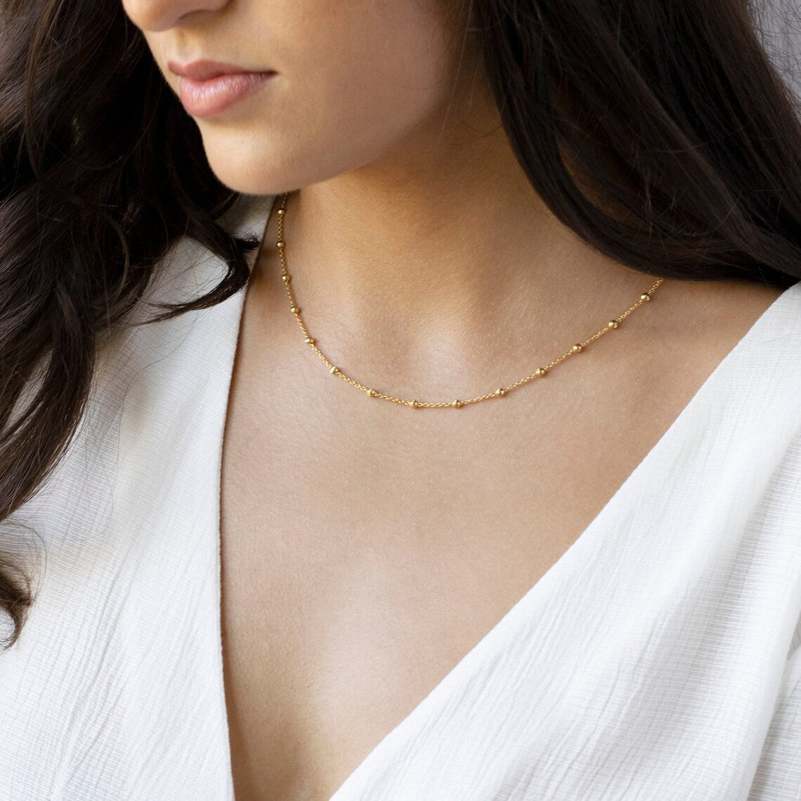Satellite choker necklace - Golden luxury necklace
