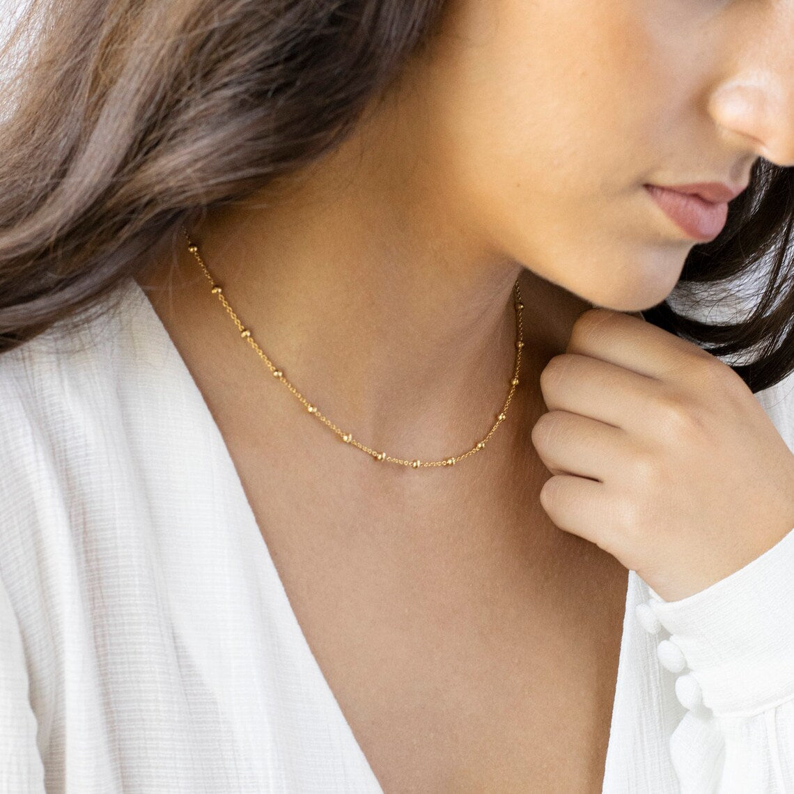 Satellite choker necklace - Golden luxury necklace
