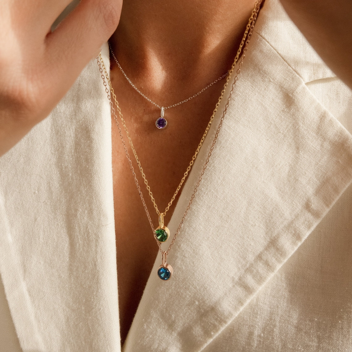Birthstone necklace - Gemstone necklace