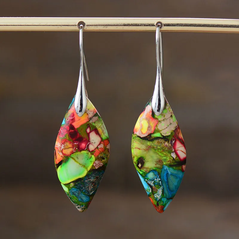 Vintage Colorful Stone Earrings