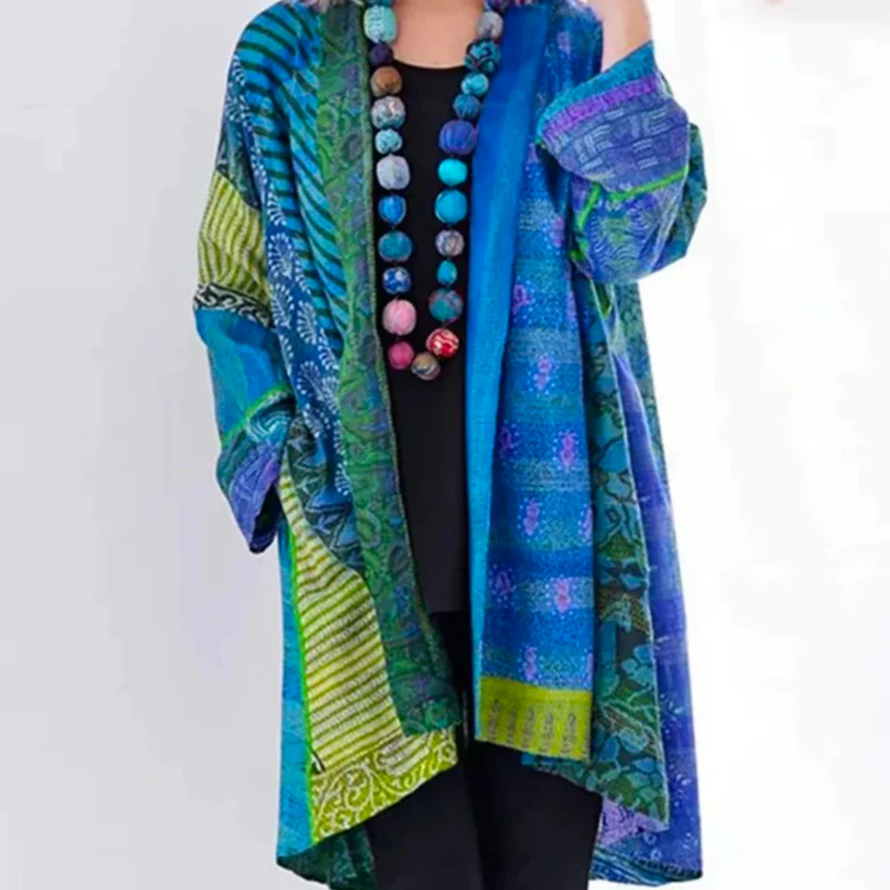 Isabella Cotton Oversized Cardigan | Patchwork Quilted Cardigan
