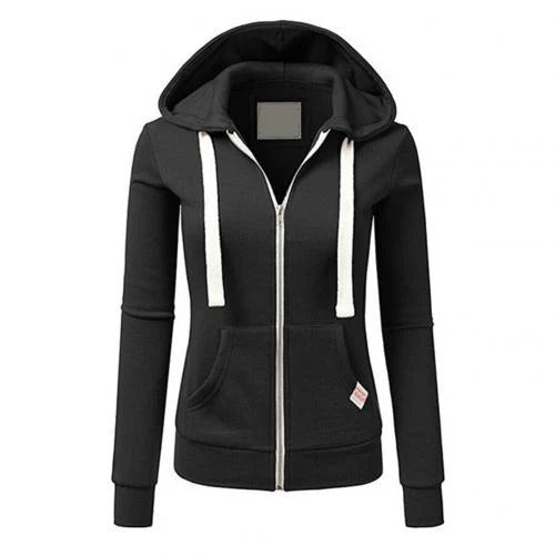 Isabella Fleece Slim Fit Zip-Up Hoodie | Hooded Kangaroo Pocket Hoodie