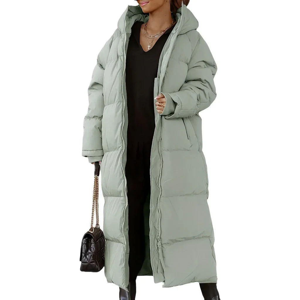 Lily Quilted Puffer Coat | Oversized Hooded Coat