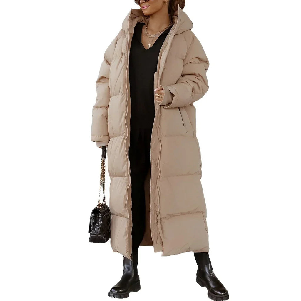 Lily Quilted Puffer Coat | Oversized Hooded Coat