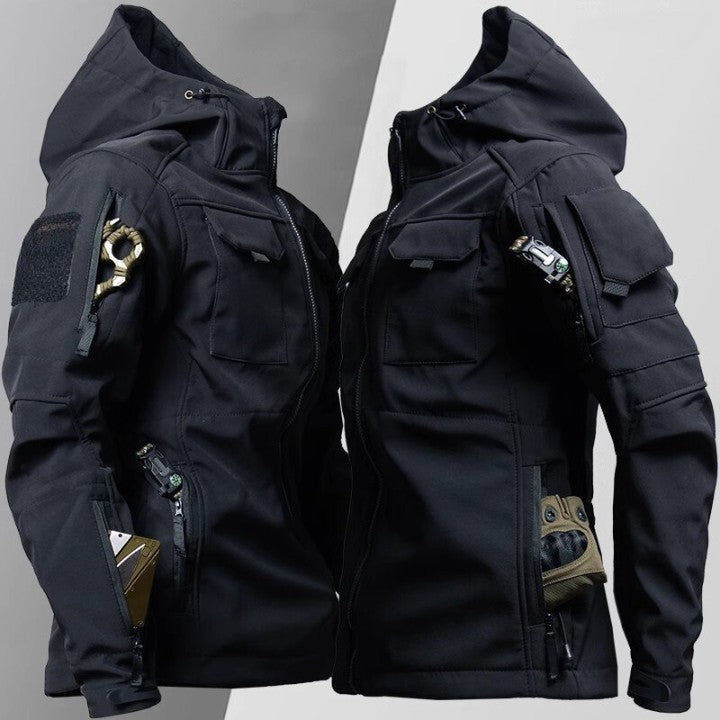 Men’s Tactical Jacket – Water-Resistant – Adjustable Fit – Multi-Pocket Utility Design