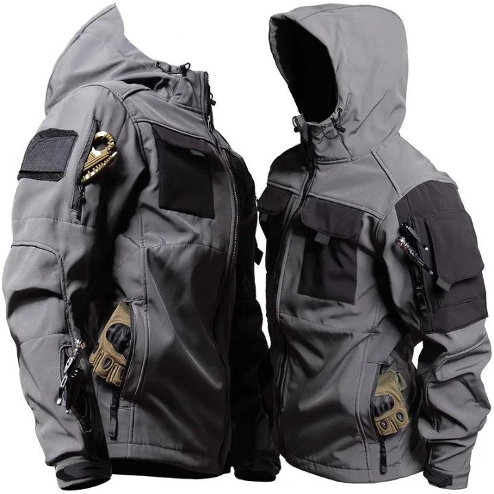 Men’s Tactical Jacket – Water-Resistant – Adjustable Fit – Multi-Pocket Utility Design