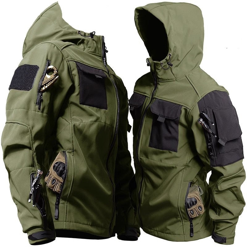 Men’s Tactical Jacket – Water-Resistant – Adjustable Fit – Multi-Pocket Utility Design