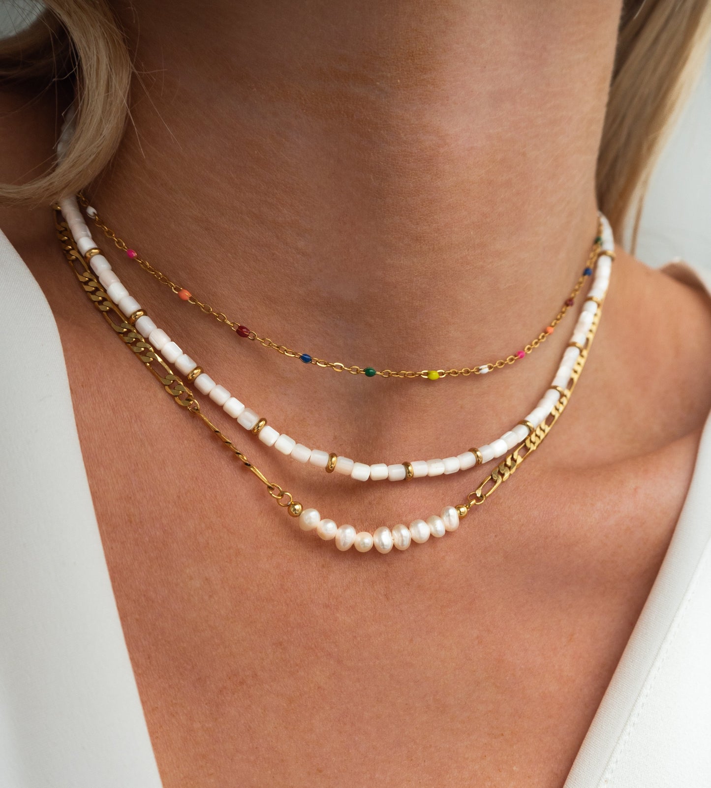 Alba - Rainbow and gold necklace