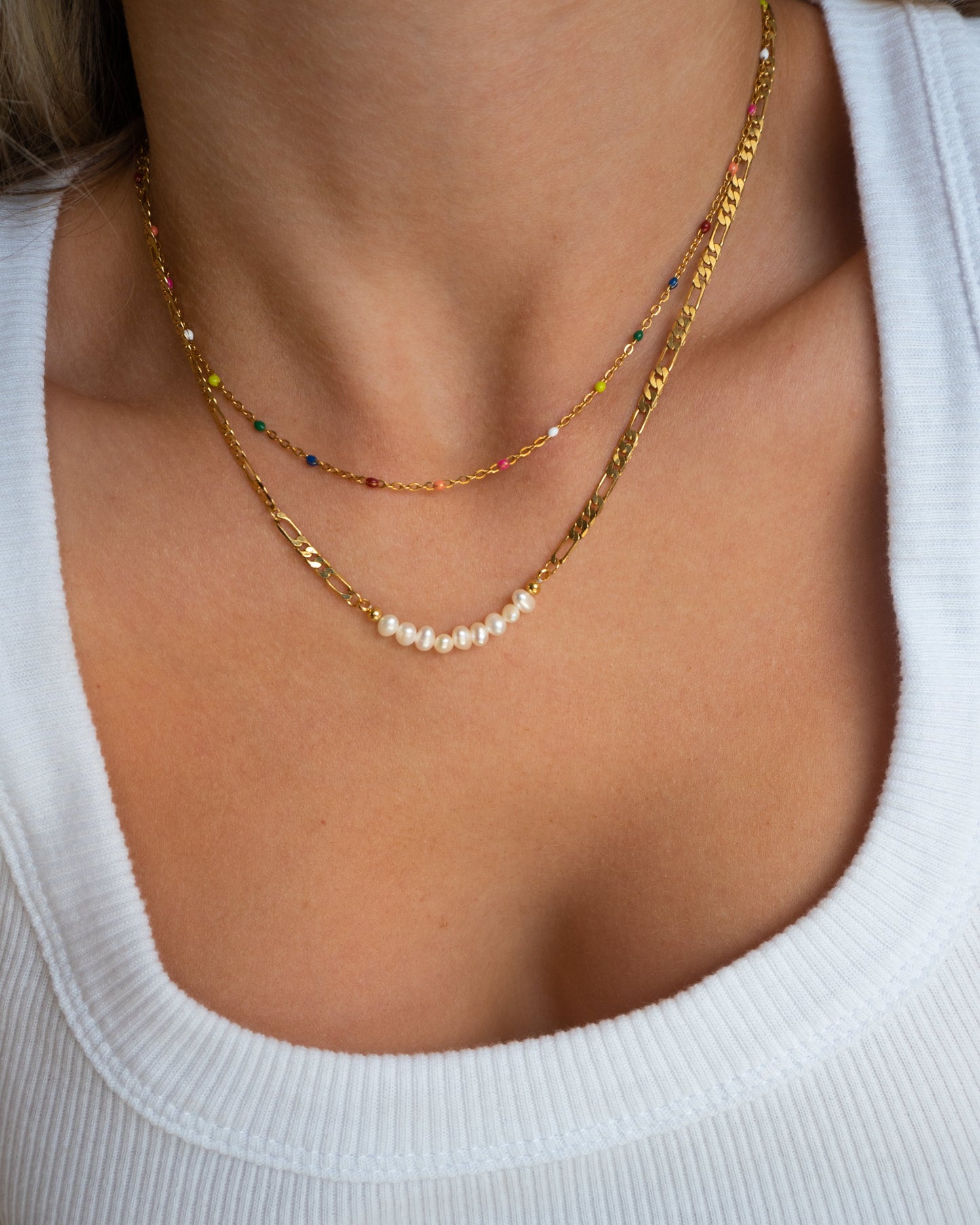 Alba - Rainbow and gold necklace