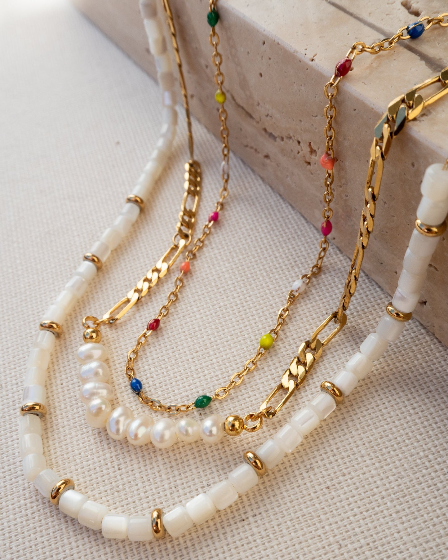 Alba - Rainbow and gold necklace