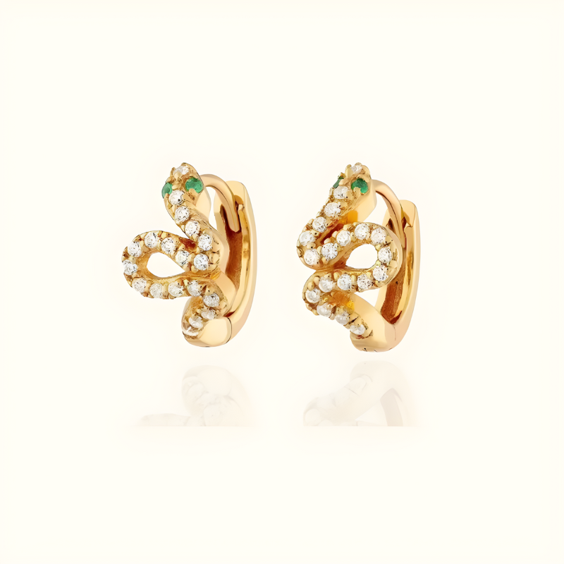 Sparkling Serpent Mini Hoops - Seraphina