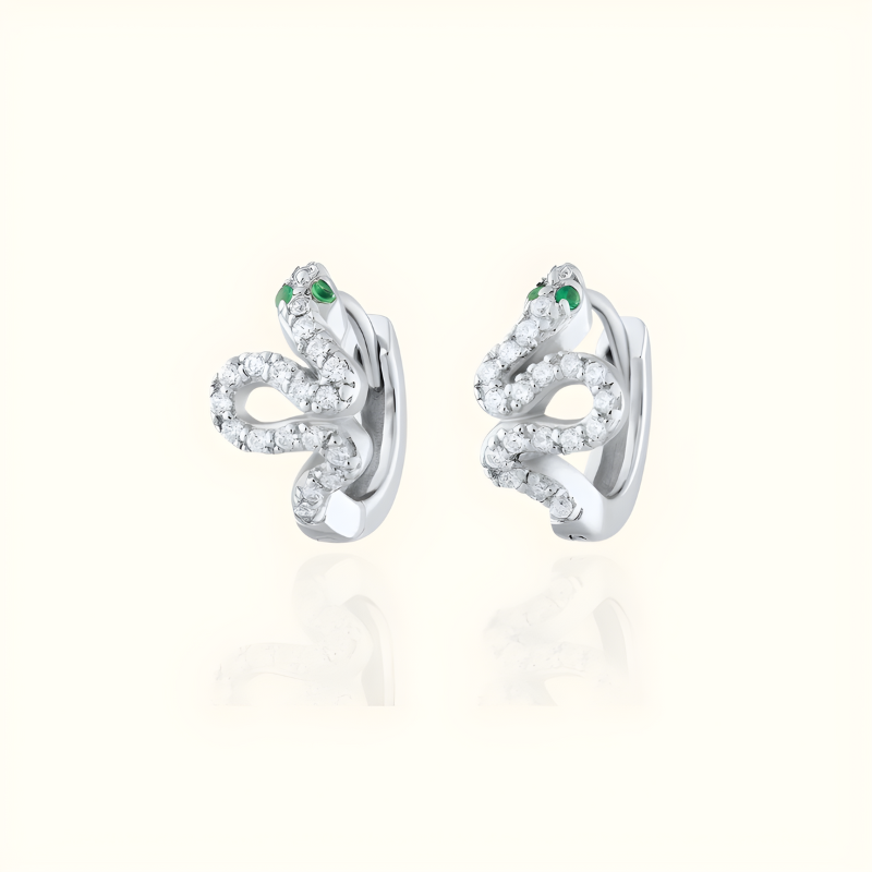 Sparkling Serpent Mini Hoops - Seraphina
