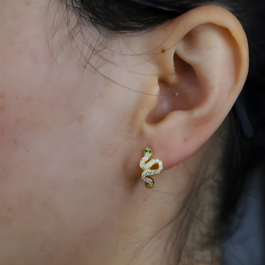 Sparkling Serpent Mini Hoops - Seraphina