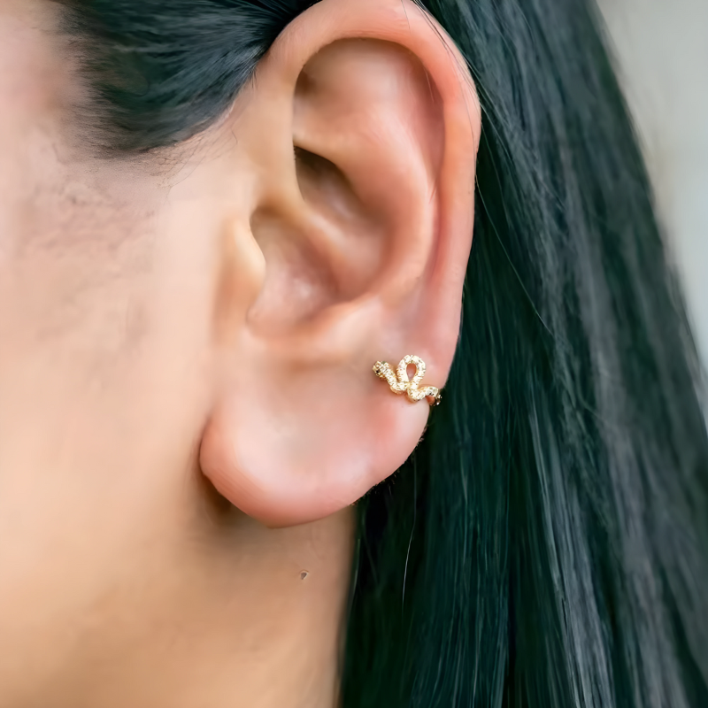 Sparkling Serpent Mini Hoops - Seraphina
