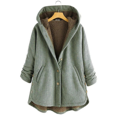 Rosie Cotton Oversized Hooded Jacket | Fleece Lined Tunic Jacket