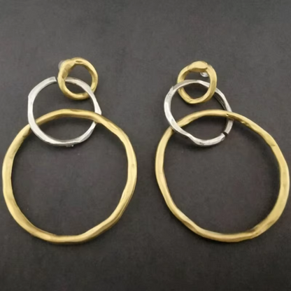 Vintage Gold and Silver Hoop Earrings | Elegant