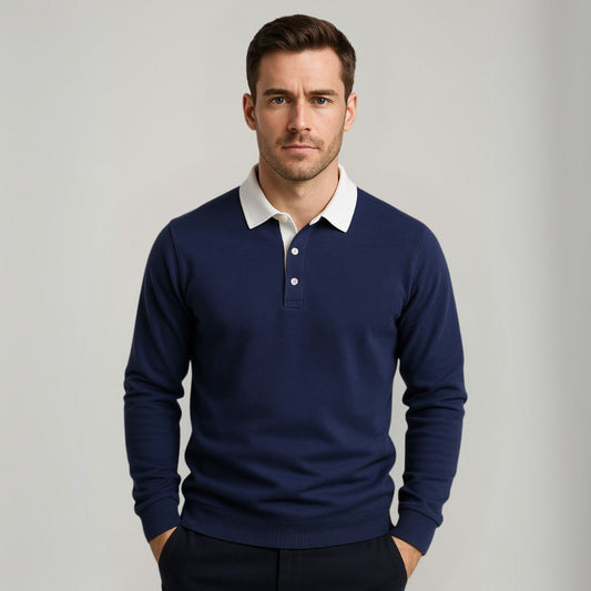 James Cotton Polo Sweater | Collared Long Sleeve Jumper