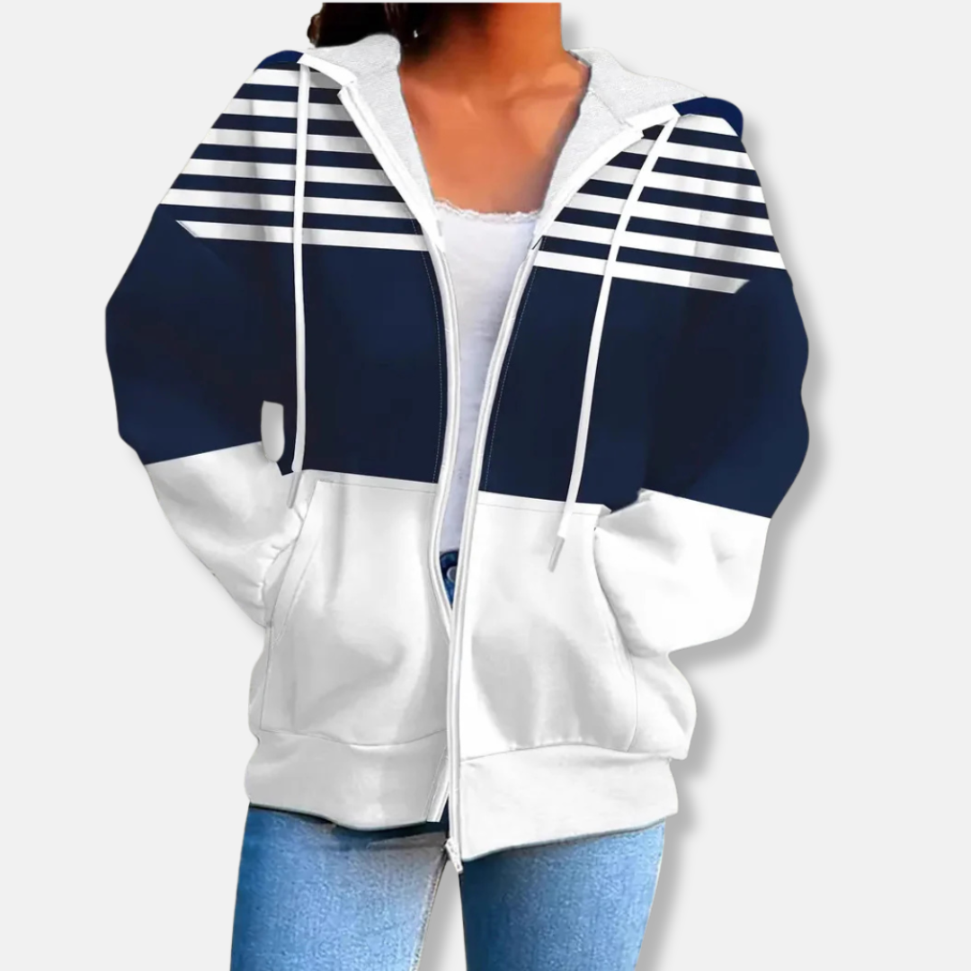 Amelia Fleece Hooded Jacket | Casual Loose Fit Jacket