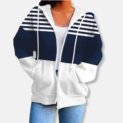 Amelia Fleece Hooded Jacket | Casual Loose Fit Jacket