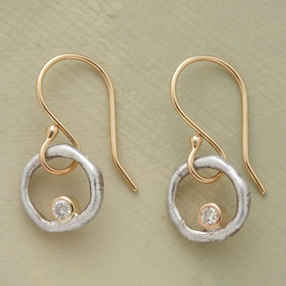 Vintage Gold and Silver Zirconia Earrings | Amara