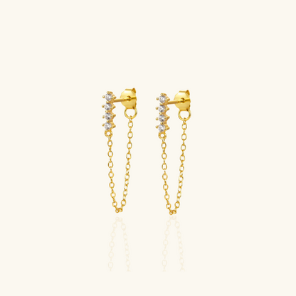 Gold Chain Stud Earrings - Arielle