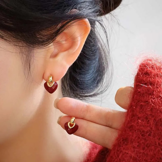 Golden Heart Bloom Earrings – Camille