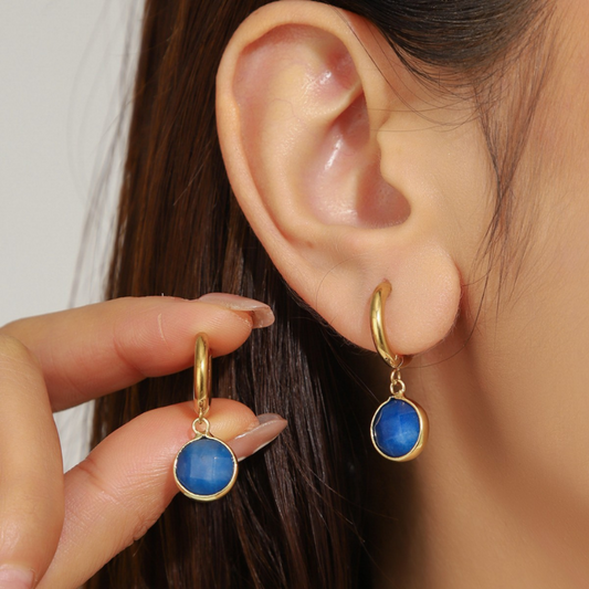 Gold Charm Drop Earrings - Lorena
