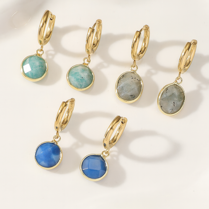 Gold Charm Drop Earrings - Lorena