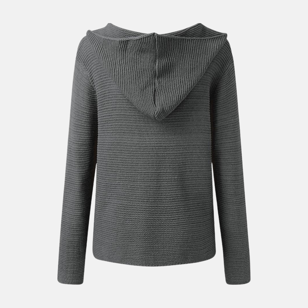 Amelia Wool Hooded Cardigan | Relaxed Fit Button Front Cardigan