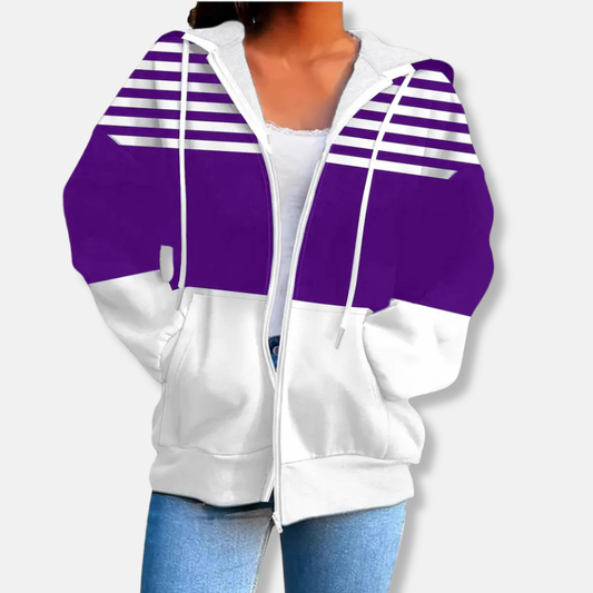 Amelia Fleece Hooded Jacket | Casual Loose Fit Jacket