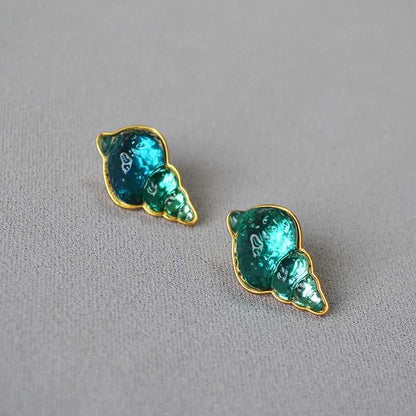 Sea Blue Shell Earrings - Celeste