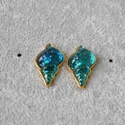 Sea Blue Shell Earrings - Celeste