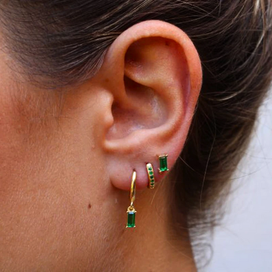 Crystal Hoop Earrings Set - Nora