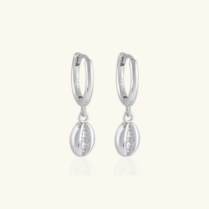 Gold-Plated Shell Hoop Earrings | Mia