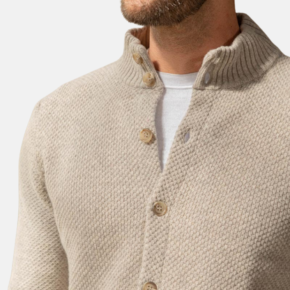 Archie Wool Slim Fit Cardigan Sweater | Shawl Collar Button Cardigan Sweater
