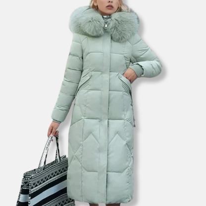 Elisa Quilted Puffer Coat | Slim Fit Detachable Fur Coat