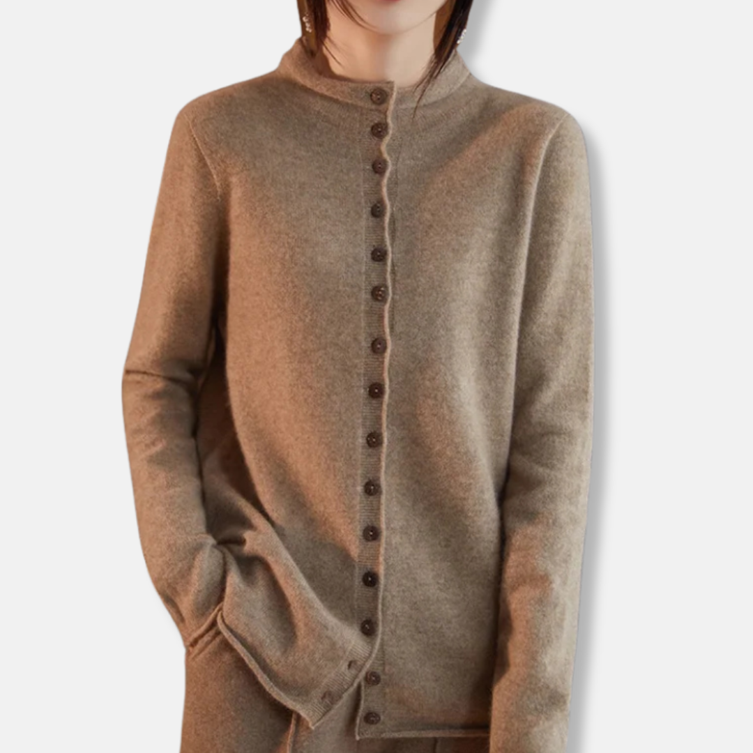 Sofia Wool Two-Piece Set | Relaxed Fit Collared Cardigan Set
