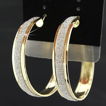Vintage Gold Clear Hoop Earrings | Gold