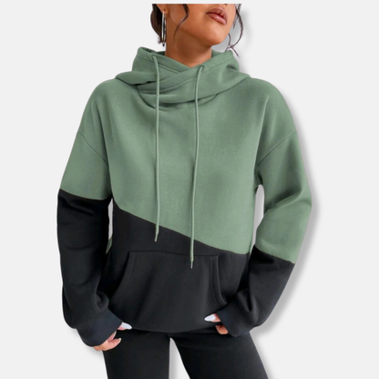 Isla Fleece Hooded Hoodie | Relaxed Fit Colorblock Hoodie