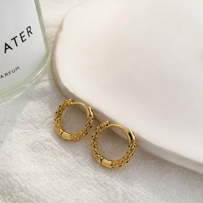 Chain-Link Gold Hoop Earrings - Natalia