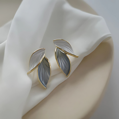 Leaf-Shaped Stud Earrings – Nora