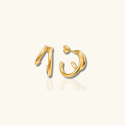Double Layered Stud Earrings - Avery