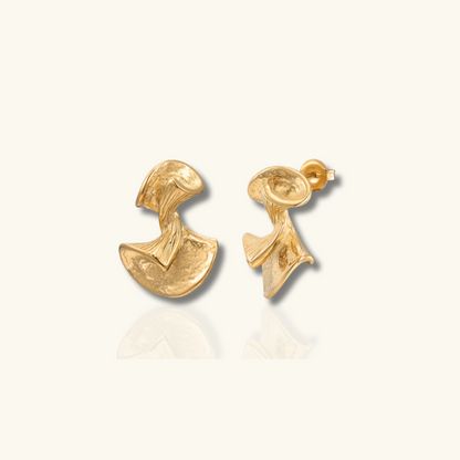 Twisted Drop Earrings Sculpted Design - Elara