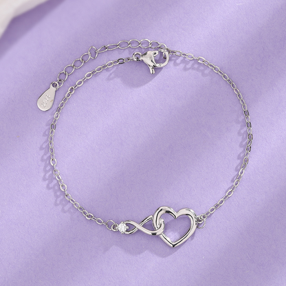Infinity heart bracelet - Dainty CZ bracelet