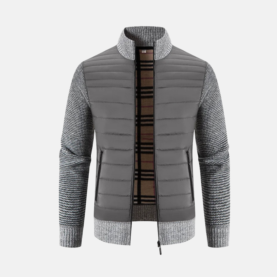 Benjamin Hybrid Jacket | Slim Fit Quilted Zip Front Jacket