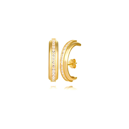 C-Shaped Zirconia Stud Earrings - Avie