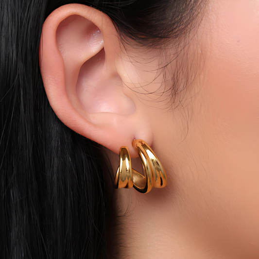 Bold Geometric Stud Earrings – Elin