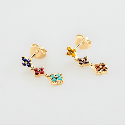 Floral Dangle Charm Earrings – Millie