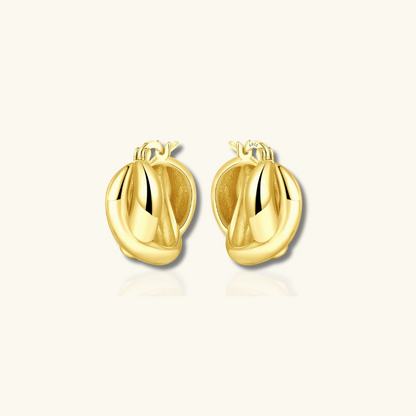 Elegant Woven Gold Hoop Earrings - Madelyn