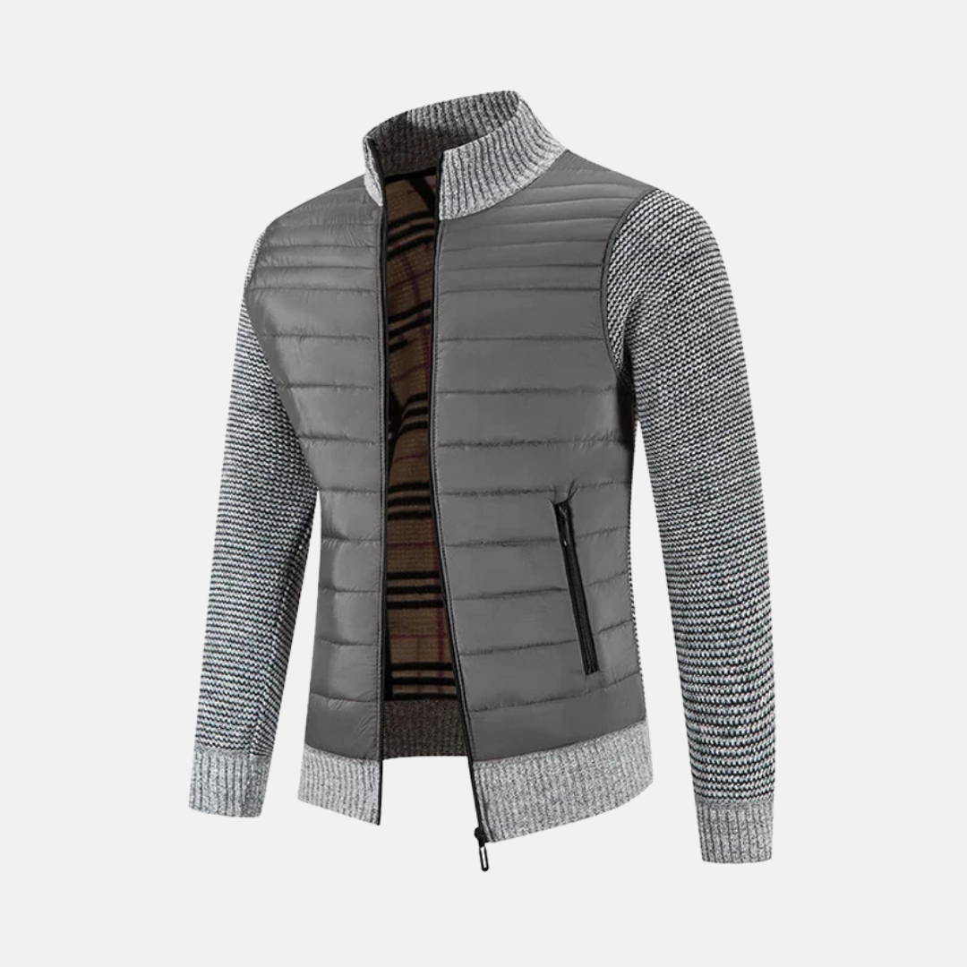 Benjamin Hybrid Jacket | Slim Fit Quilted Zip Front Jacket
